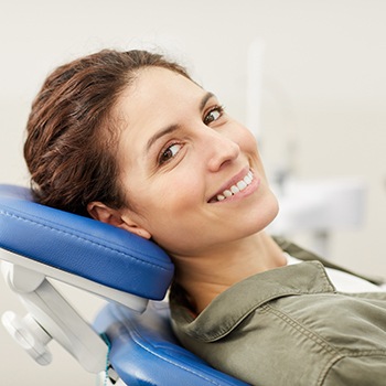 Patient in Chesterton smiling with a custom dental bridge