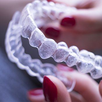 Set of Invisalign alignment trays